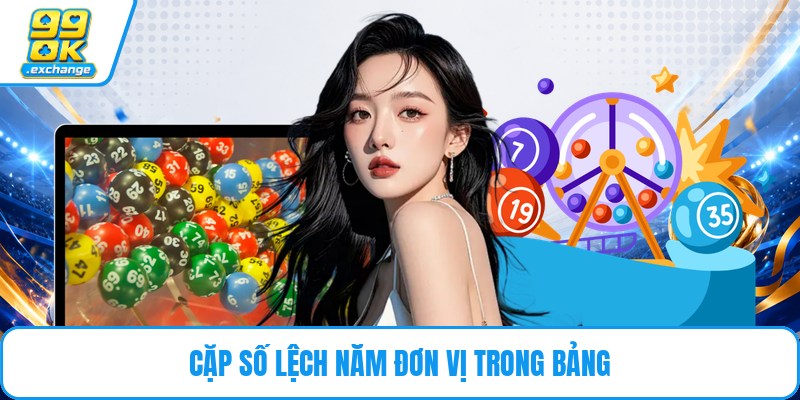 Cặp số lệch năm đơn vị trong bảng